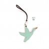 'En L'Air Clé Oie' Porte Clé et Charms en Cuir Nappa Opaline & Or