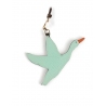 'En L'Air Clé Oie' Porte Clé et Charms en Cuir Nappa Opaline & Or