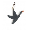 'En L'Air Clé Oie' Nappa Leather Key Chain and Charms Ardoise & Gold