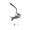 'En L'Air Clé Téckel' Nappa Leather Key Chain and Charms Elephant Grey & Gold