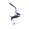 'En L'Air Clé Téckel' Nappa Leather Key Chain and Charms Deep Blue & Gold