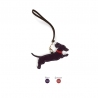 'En L'Air Clé Téckel' Nappa Leather Key Chain and Charms Dark Purple & Gold