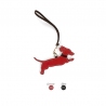 'En L'Air Clé Téckel' Porte Clé et Charms en Cuir Nappa Écrevisse & Or