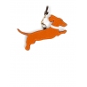 'En L'Air Clé Téckel' Nappa Leather Key Chain and Charms Orange & Gold