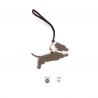 'En L'Air Clé Téckel' Nappa Leather Key Chain and Charms Volcan & Gold