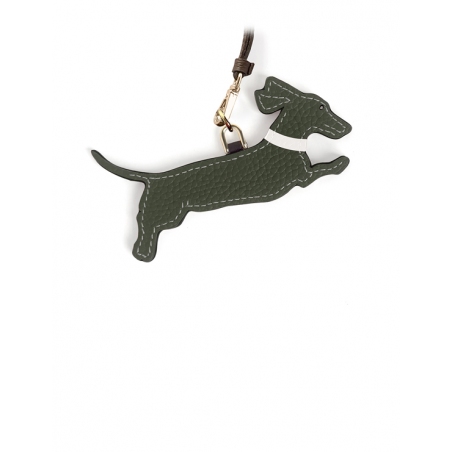 'En L'Air Clé Téckel' Nappa Leather Key Chain and Charms Taiga & Gold