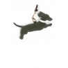 'En L'Air Clé Téckel' Nappa Leather Key Chain and Charms Taiga & Gold