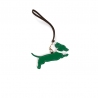 'En L'Air Clé Téckel' Porte Clé et Charms en Cuir Nappa Lagon & Or