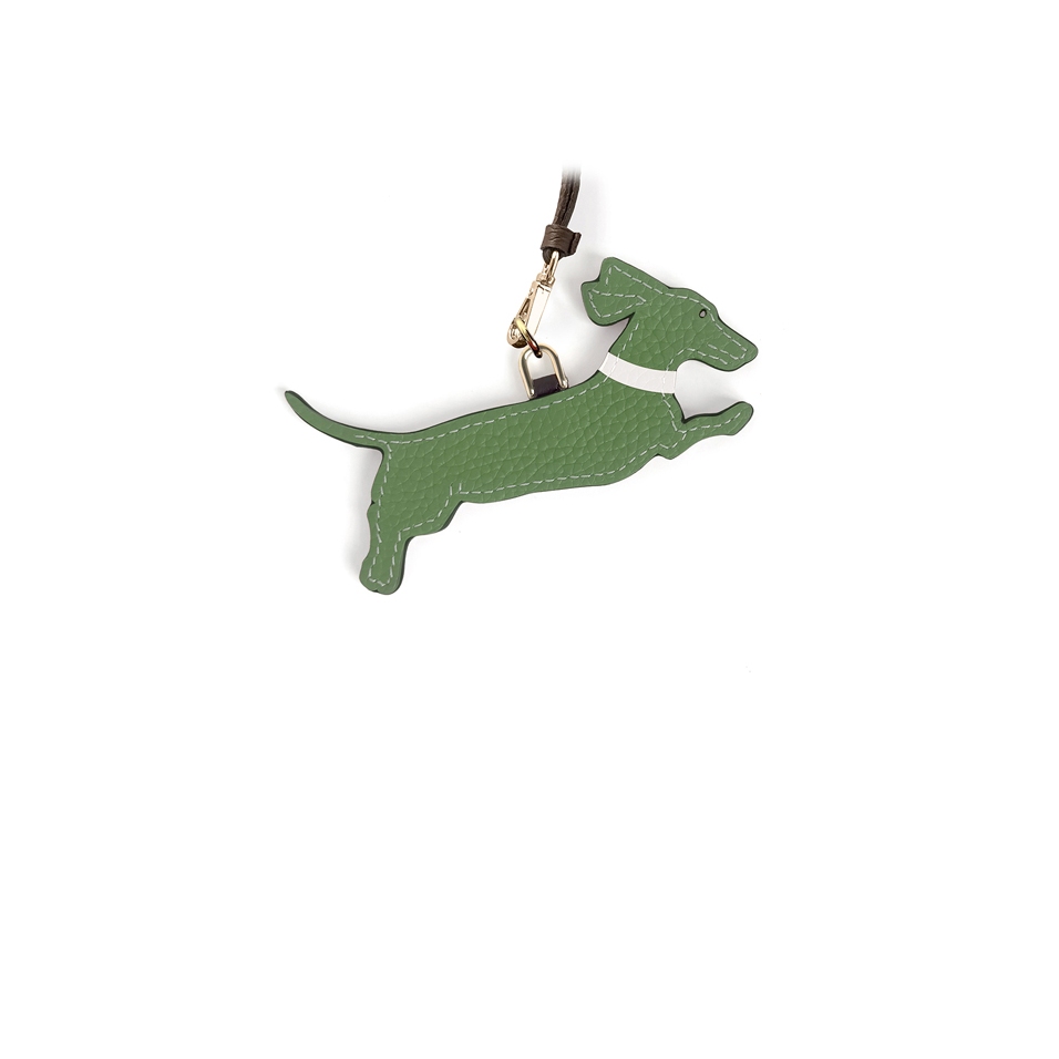 'En L'Air Clé Téckel' Nappa Leather Key Chain and Charms Asperge & Gold
