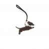 'En L'Air Clé Téckel' Nappa Leather Key Chain and Charms Chocolate & Gold