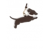 'En L'Air Clé Téckel' Nappa Leather Key Chain and Charms Chocolate & Gold