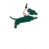 'En L'Air Clé Téckel' Nappa Leather Key Chain and Charms Vert Pin & Gold