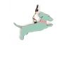 'En L'Air Clé Téckel' Porte Clé et Charms en Cuir Nappa Opaline & Or