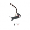 'En L'Air Clé Téckel' Nappa Leather Key Chain and Charms Ardoise & Gold