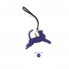 'En L'Air Clé Chat' Nappa Leather Key Chain and Charms Deep Blue & Gold