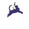 'En L'Air Clé Chat' Nappa Leather Key Chain and Charms Deep Blue & Gold
