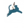 'En L'Air Clé Chat' Nappa Leather Key Chain and Charms Indigo & Gold