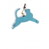 'En L'Air Clé Chat' Nappa Leather Key Chain and Charms Sky Blue & Gold