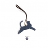 'En L'Air Clé Chat' Nappa Leather Key Chain and Charms Night Blue & Gold