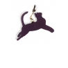 'En L'Air Clé Chat' Nappa Leather Key Chain and Charms Dark Purple & Gold