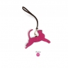 'En L'Air Clé Chat' Porte Clé et Charms en Cuir Nappa Fuchsia & Or