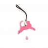 'En L'Air Clé Chat' Porte Clé et Charms en Cuir Nappa Rose & Or
