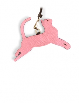 'En L'Air Clé Chat' Nappa Leather Key Chain and Charms Light Pink & Gold