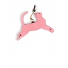 'En L'Air Clé Chat' Porte Clé et Charms en Cuir Nappa Rose Poudré & Or