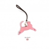 'En L'Air Clé Chat' Nappa Leather Key Chain and Charms Light Pink & Gold