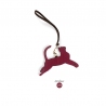 'En L'Air Clé Chat' Nappa Leather Key Chain and Charms Dark Red & Gold