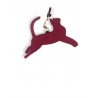 'En L'Air Clé Chat' Nappa Leather Key Chain and Charms Dark Red & Gold
