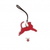 'En L'Air Clé Chat' Nappa Leather Key Chain and Charms Red & Gold