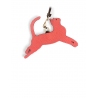 'En L'Air Clé Chat' Porte Clé et Charms en Cuir Nappa Pastèque & Or
