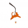'En L'Air Clé Chat' Porte Clé et Charms en Cuir Nappa Orange & Or