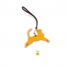 'En L'Air Clé Chat' Nappa Leather Key Chain and Charms Yellow & Gold