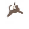 'En L'Air Clé Chat' Nappa Leather Key Chain and Charms Volcan & Gold