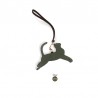 'En L'Air Clé Chat' Porte Clé et Charms en Cuir Nappa Taiga & Or