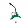 'En L'Air Clé Chat' Nappa Leather Key Chain and Charms Green & Gold