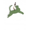 'En L'Air Clé Chat' Nappa Leather Key Chain and Charms Asperge & Gold