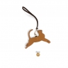 'En L'Air Clé Chat' Nappa Leather Key Chain and Charms Paille & Gold