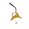 'En L'Air Clé Chat' Nappa Leather Key Chain and Charms Moutarde & Gold