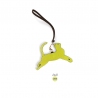 'En L'Air Clé Chat' Nappa Leather Key Chain and Charms Paille & Gold
