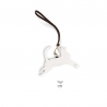 'En L'Air Clé Chat' Porte Clé et Charms en Cuir Nappa Neige & Or