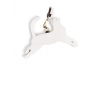 'En L'Air Clé Chat' Porte Clé et Charms en Cuir Nappa Neige & Or