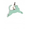 'En L'Air Clé Chat' Porte Clé et Charms en Cuir Nappa Opaline & Or