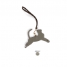 'En L'Air Clé Chat' Nappa Leather Key Chain and Charms Elephant Grey & Gold