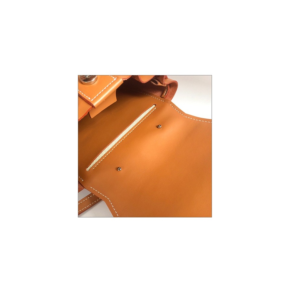 'Fontainebleau' Sac à dos Cuir Cognac & Or