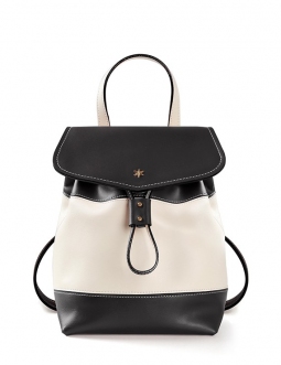 'Fontainebleau' Leather Backpack Black & Gold