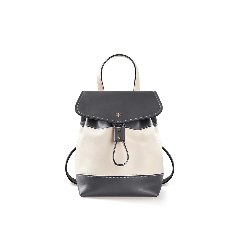 'Fontainebleau' Sac à dos Cuir Volcan & Or
