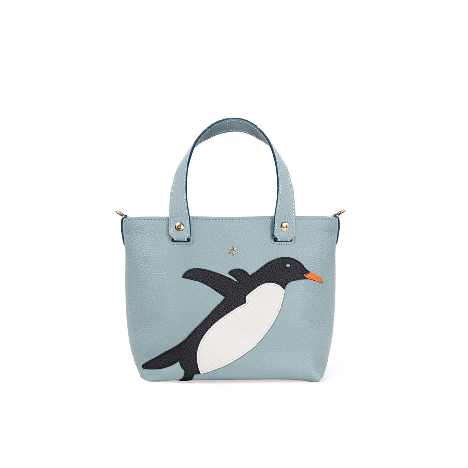 'En L'Air le Sac Pingouin' Sac Cabas Cuir Nappa Dragée & Or